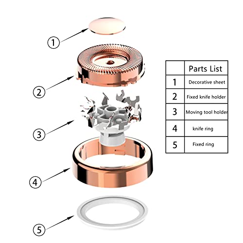 Facial Hair Remover Replacement Heads, for Flawless Finishing Rose Gold-Plated Blade Head, Cover Perfect and Smooth Finishing, 6 Pcs Rose Gold, Generation 1 Single Halo (Rose Gold-3Pcs)