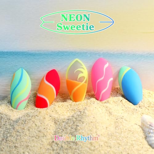 Double Rhythm Neon Sweetie Gel Polish Set 6x15ml – Pastel Red Pink Orange Yellow Green