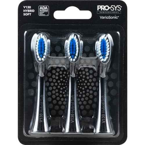 PRO-SYS¢ç Black VarioSonic¢ç Electric Toothbrush Replacement Heads (V130 Hybrid Soft), Burst Brush Head, Pack of 3