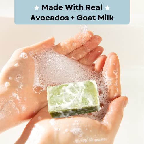 Way Natural Real Avocado Facial Bar - Unscented Goat Milk Soap Bar - Face/Hands/Body Bar Soap - Nourishing, Gently Exfoliating Face Soap Bar - Organic Goat Soap, 1 Bar (3oz)