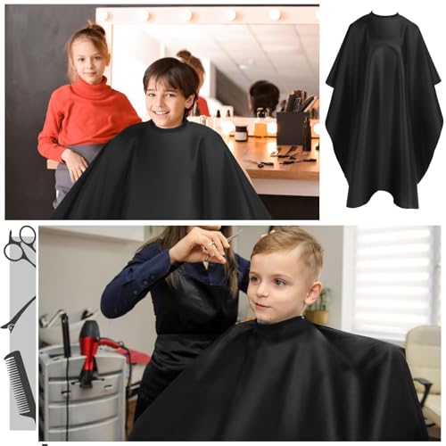 FEBSNOW Barber Cape 2-Pack, Professional Hair Cutting Apron with Snap