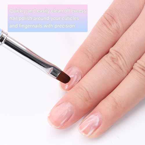 for OPI Nail Polish Remover, 3PCS Nail Clean UP Brushes for Cleaning Polish Mistakes on the Cuticles, Acetone Resistant Nail Brush for Nail Art and Designs