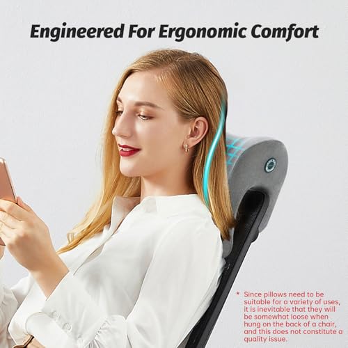 Adjustable Office Chair Pillow with Headrest & Memory Foam Neck Support