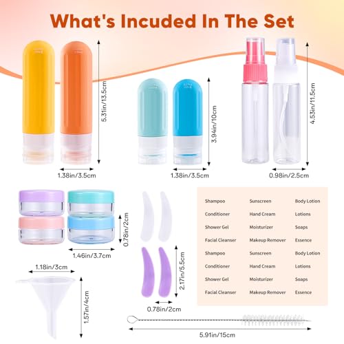 TSA Approved Travel Bottles 18-Pack Leak Proof Toiletries