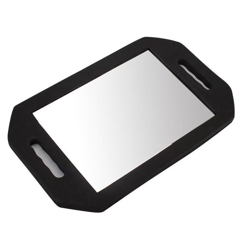 Barber Mirror with Double Foam Handles – Large Rectangular Salon Hand Mirror