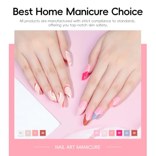 PEACECOLOR 53Pcs Gel Nail Polish Kit with UV Light & Drill - 35 Colors