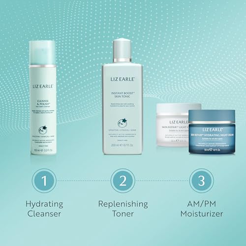 Liz Earle Skin Repair Hydrating Night Cream - Deeply Replenishing Face Moisturizer to Help Reduce Signs of Fatigue and Boost Hydration - Enriched with Plant-Based Hyaluronic Acid & Niacinamide (50 ml)