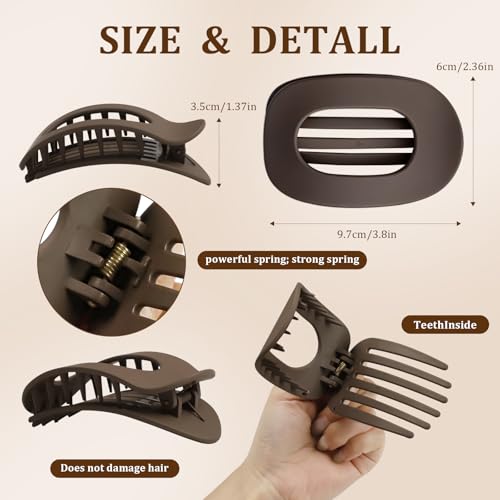 4 Pack French Claw Hair Clips for Women – Matte Oval, Non-Slip Strong Hold