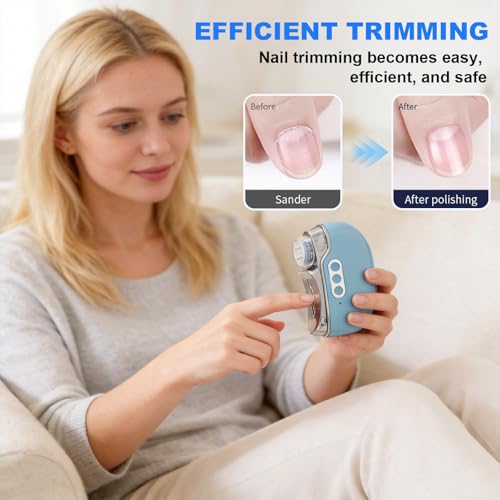 Electric Nail Clipper with LED Light & 3 Speed Settings