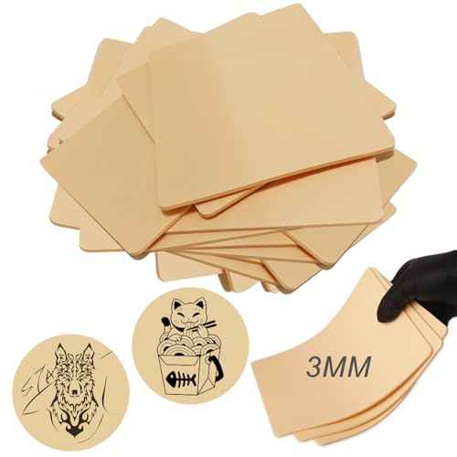 Emalla 3MM Fake Tattoo Skin - 20Pcs Premium Silicone Skin Practice Kit 7.48"x5.6" Double Sides Fake Skin Practice for Beginners and Artists Tattoo Supplies