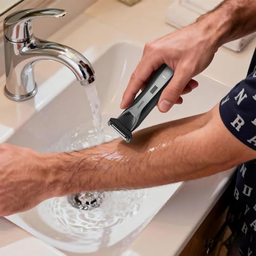 DERMAWAVE Manscape 3-in-1 Electric Groin & Body Hair Beard Trimmer for Men, Waterproof Foil Shaver, Ear & Nose Hair Trimmer, Ball Shaver, USB-C Rechargeable Personal Grooming Kit
