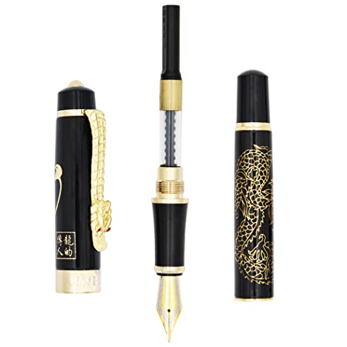 Gullor Fountain Pen - Dragon Pattern, 18K Gold Nib