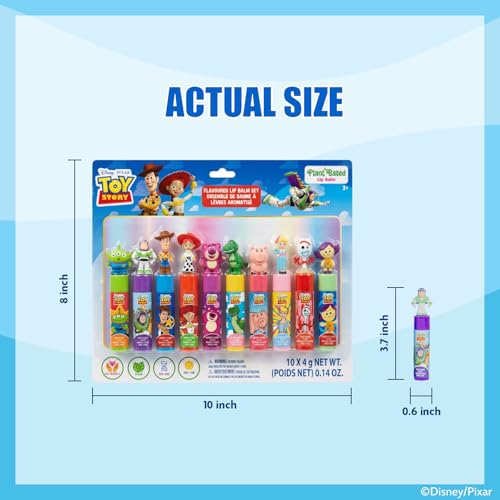 Toy Story Lip Balm Set - 10 Fruit-Flavored 3D Toppers