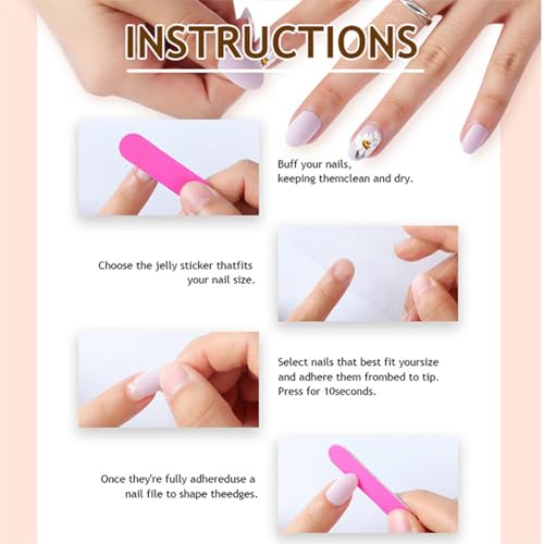 Pink French Tip Press-On Nails Set - 96Pcs Short Square with Bow