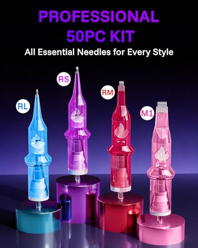 Neebol 50PCS Tattoo Cartridge Needles Mixed Set #12 - Sterilized