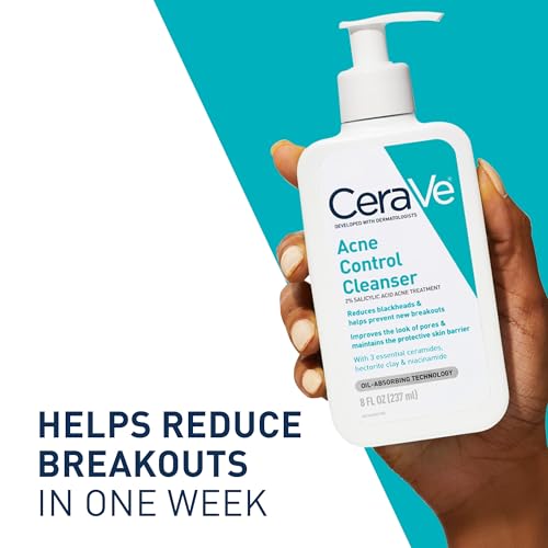 CeraVe Acne Control Cleanser | 2% Salicylic Acid Foaming Face Wash