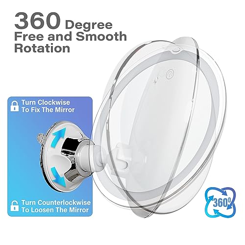 Snowflakes 10x Magnifying Lighted Makeup Mirror with Lights, Suction Cups, and 360¡Æ Swivel ? Touch Control, 3 Light Modes ? Ideal for Home, Bathroom Vanity, and Travel