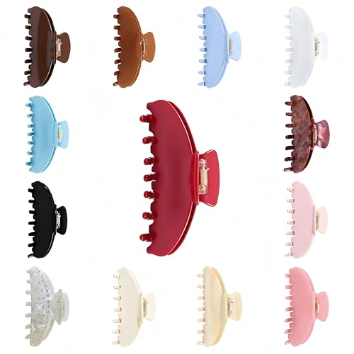 Sequin Blue 4-Inch Acetate Claw Clips for Fine & Thick Hair
