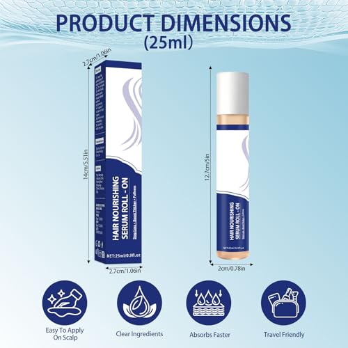 Hair Growth Serum Roller 25ml - Rosemary & Ginger for Thicker Hair