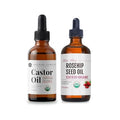 Kate Blanc Cosmetics Organic Castor Oil (2oz) & Rosehip Seed Oil (1oz) Bundle
