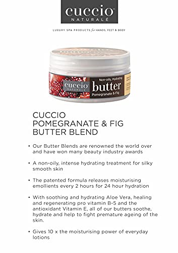 Cuccio Naturale Butter Blends - Ultra-Moisturizing, Renewing, Smoothing Scented Body Cream - Deep Hydration For Dry Skin Repair - Made With Natural Ingredients - Pomegranate & Fig - 26 Oz (Pack of 2)