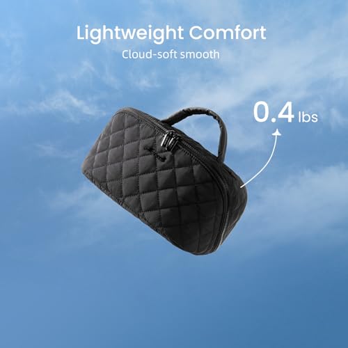 LOVEVOOK Travel Makeup Bag 2-Pc Set, Waterproof Puffer Organizer