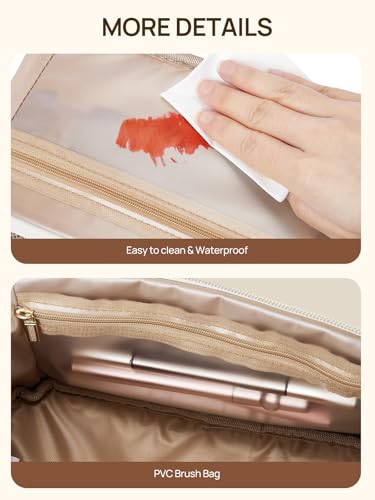 Telena Waterproof Makeup Bag with Organizer - Large Capacity Travel Case