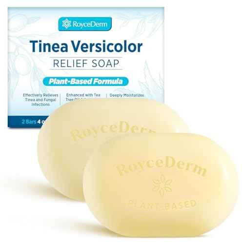 Roycederm Tinea Versicolor Relief Soap: Tea Tree Oil & Sulfur Cleansing Bar, Soothes Irritation, Hydrates & Supports Skin Health