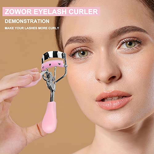 Eyelash Curler with Comb – Fits All Eye Shapes, Pink
