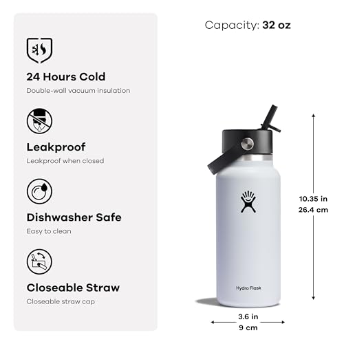 Hydro Flask 32 Oz Wide Flex Straw Cap Stainless Steel Lime