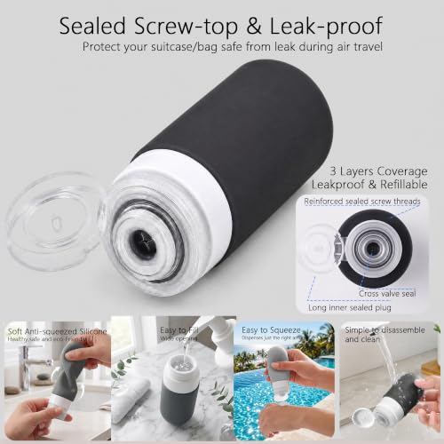 24-Pack Travel Bottles TSA Approved Leak Proof Toiletries Set