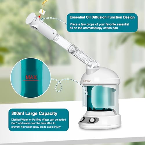 Nano Ionic Facial Steamer with 360° Rotating Arm