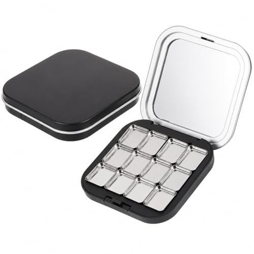 FRCOLOR 2 Pack Magnetic Makeup Palette - Small Empty Organizer