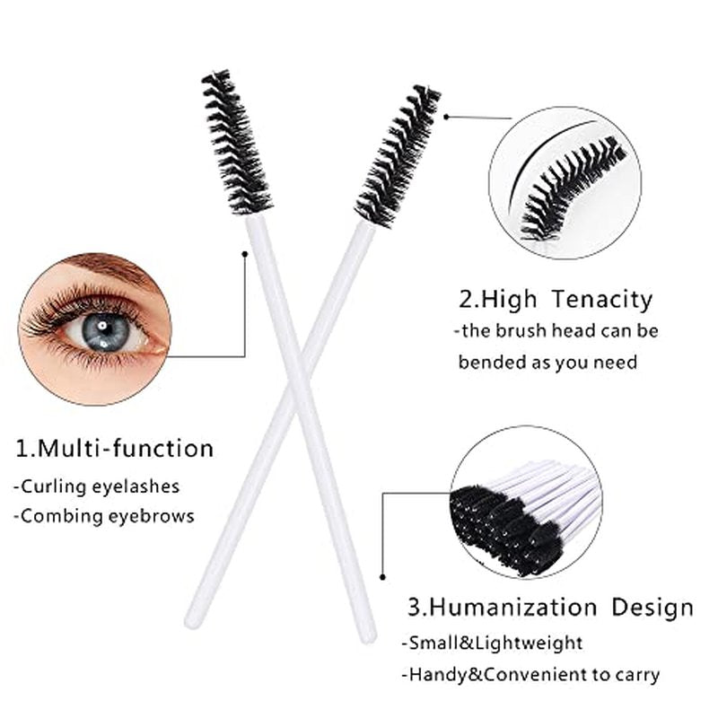 300 Pack Disposable Mascara Wands Lash Spoolie Brushes
