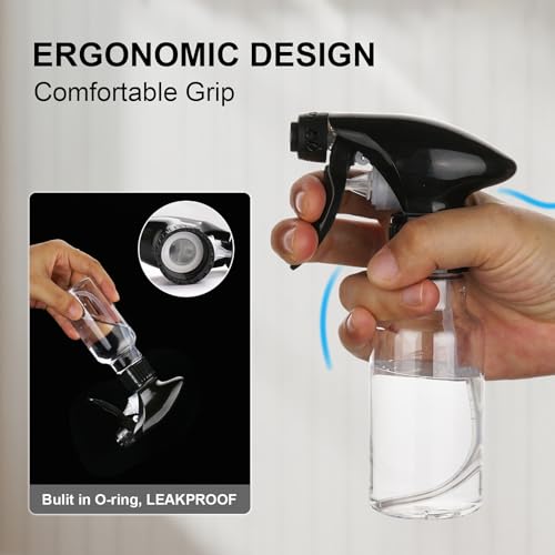 4oz Plastic Spray Bottles - Adjustable Nozzle for Hair & Cleaning, 2 Pack