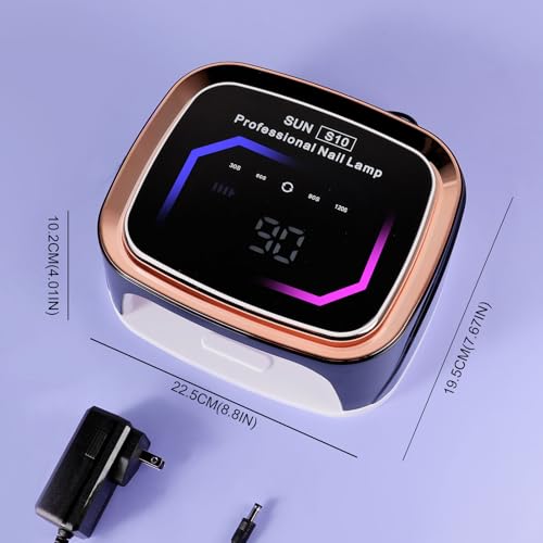 LIMEGIRL Cordless Black Nail Lamp for Gel X, Professional LED UV Nail Curing Lamp for Gel Nail Polish, Fast Nail Dryer with 4 Timers & Sensor, Rechargeable UV Lights for Salon & Home