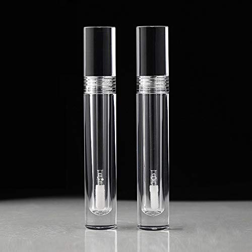 Lip Gloss Tubes with Wand Empty, 10 Pack 5ml Transparent Lip Gloss Containers, Clear Crystal Lip Gloss Tubes with Rubber Stoppers for DIY Lip Gloss