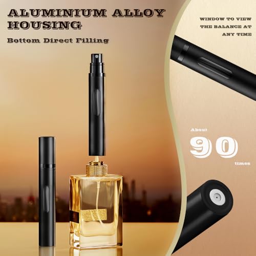 10ml Perfume Atomizer Travel Refillable, 3PCS Perfume Travel Refillable Bottle,Bottom-Filling Fragrances Perfumes Bottle,Mini Cologne Dispenser,Portable Sprayer£¨Black-Grey-Silver£©