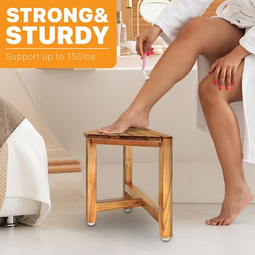 Shower Foot Rest Stool – 12" Shaving Bench for Small Bathrooms