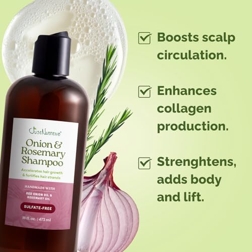 Onion & Rosemary Hair Growth Shampoo - Thickening & Strengthening, 16 oz