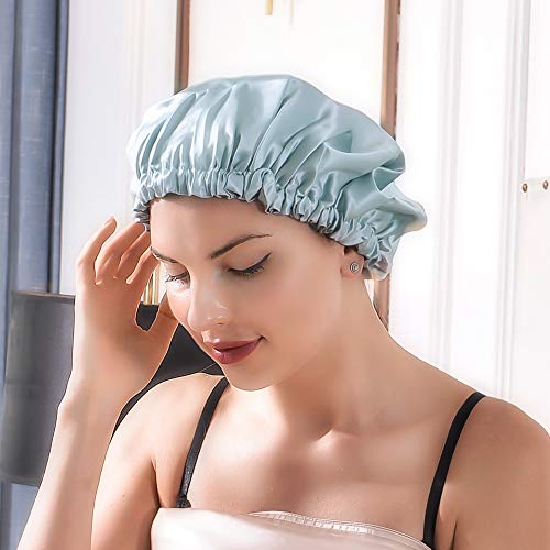 THXSILK Silk Bonnets, 22 Momme 100% Silk with HA, Extra Large, Double Layered, Reversible, Adjustable Elastic Night Sleep Caps for Women