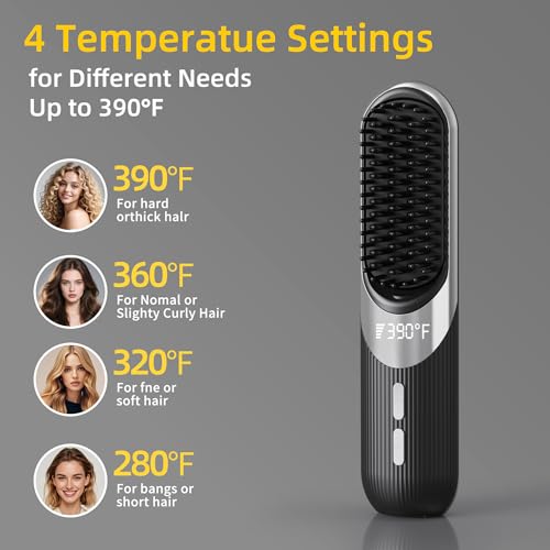 Cordless AI Hair Styler Brush 2-in-1 with Smart Memory