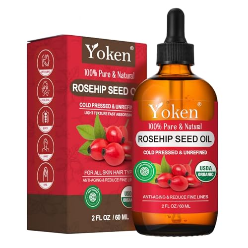 Yoken Organic Rosehip Seed Oil - Cold Pressed, 2 fl oz