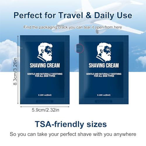 Shaving Cream Bulk Travel,8ml/0.28 oz Travel Shave Cream Disposable Shaving Cream in Bulk for Hotel Homeless £¨Jasmine£¬pack of 200)