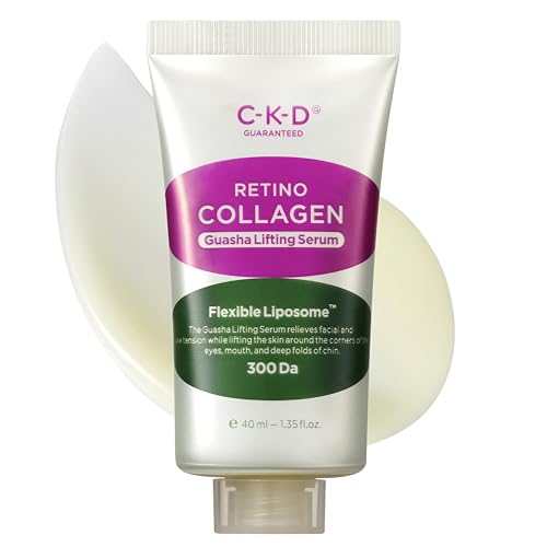 CKD Retino Collagen Gua Sha Face Serum [Refill] - Lifting Serum for Firming, Tightening, Anti-Aging, and Hydrating. Stainless Steel Roller. Korean Skin Care. 1.35 fl oz