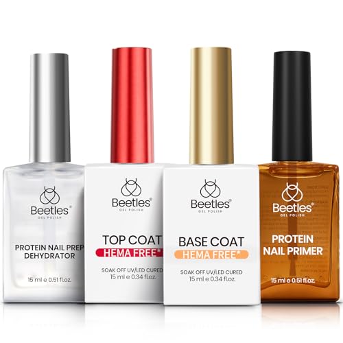 Beetles Gel Nail Dehydrator Primer Base Top Coat Set