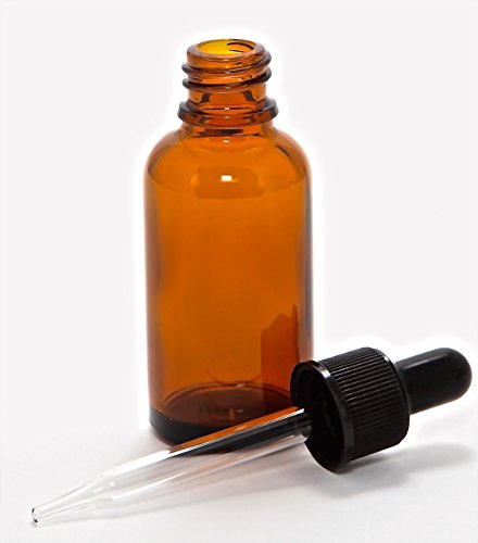 Vivaplex 1 oz Amber Glass Bottles with Glass Droppers (12-Pack)