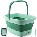 Collapsible Foot Bath Basin with Massage Rollers - Green