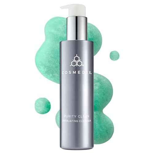 COSMEDIX Purity Clean Exfoliating Facial Cleanser - Moisture-Rich Rejuvenating Face Wash for Fine Lines & Uneven Skin Tone - Skin Care with Essential Oils for Radiant - Looking Skin & Natural Glow