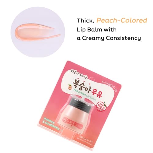 WELCOS Kwailnara Milk Lip Balm | Moisturizing, Soothing, Nourishing with Milk and Royal Jelly Extract | Korean Lip Care | 10 ml / 0.33 Fl. oz (peach)